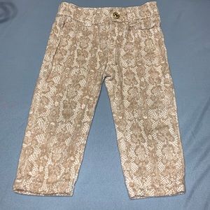 7 for mankind baby girl 12 month pants leggings snakeskin pattern gold & white